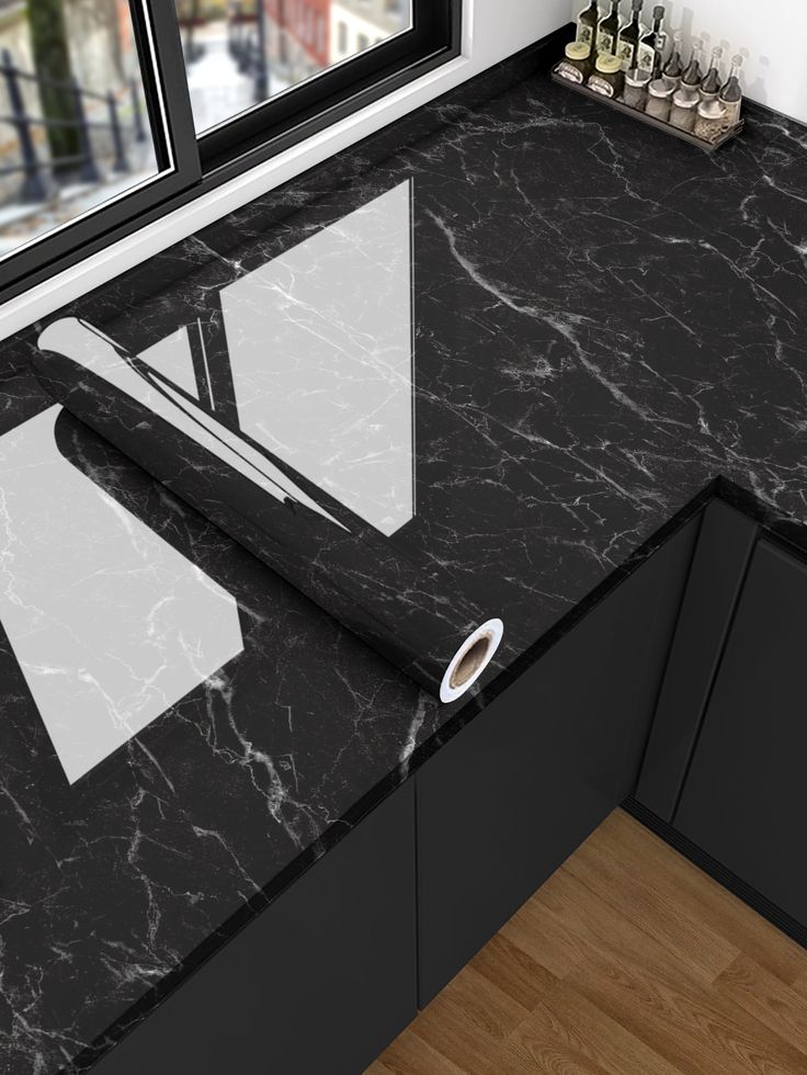 Marble Sticker Black